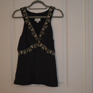 Ann Taylor Loft Black/Gold Top 8